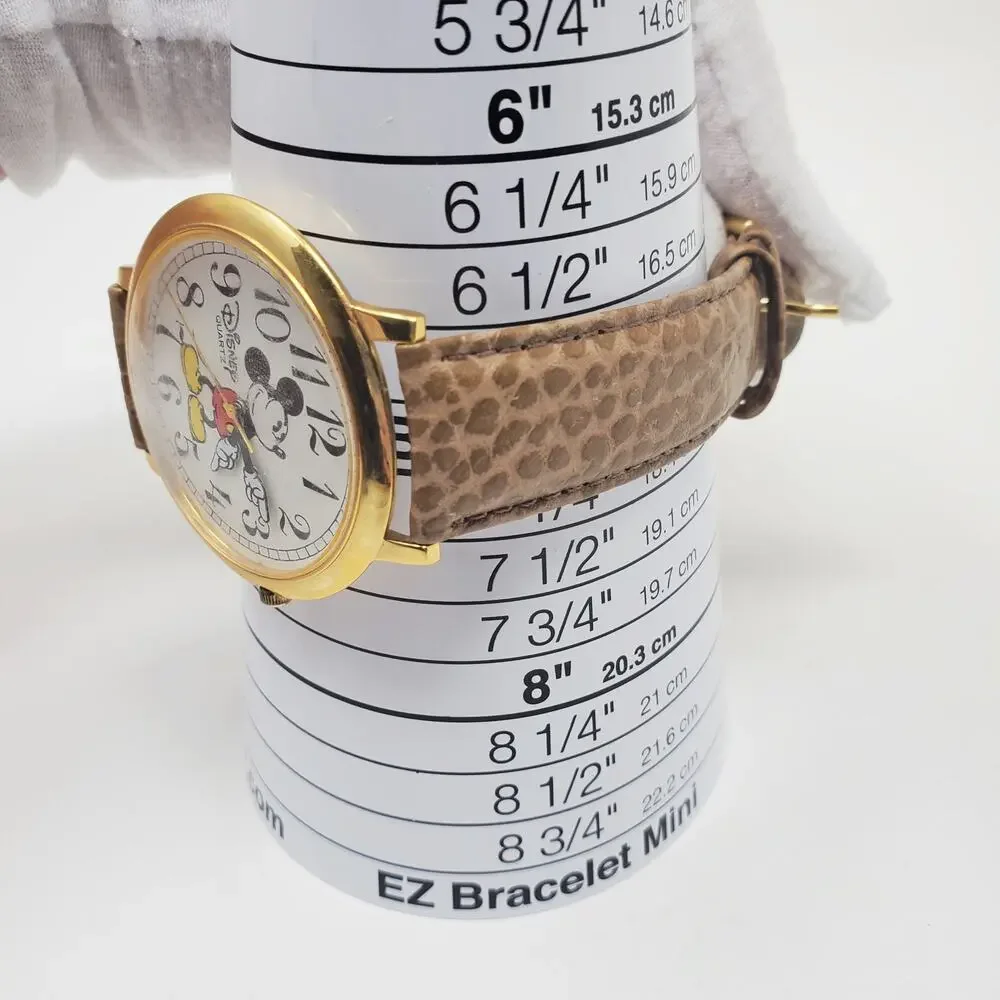 Disney Mickey Mouse Jumbo Gold Toned Watch Cheetah Print